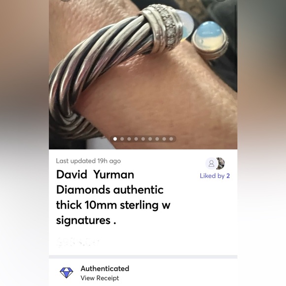 David Yurman Silver Bracelet with Diamonds Chalcedon  gems signed. FIRM $. - Picture 2 of 13